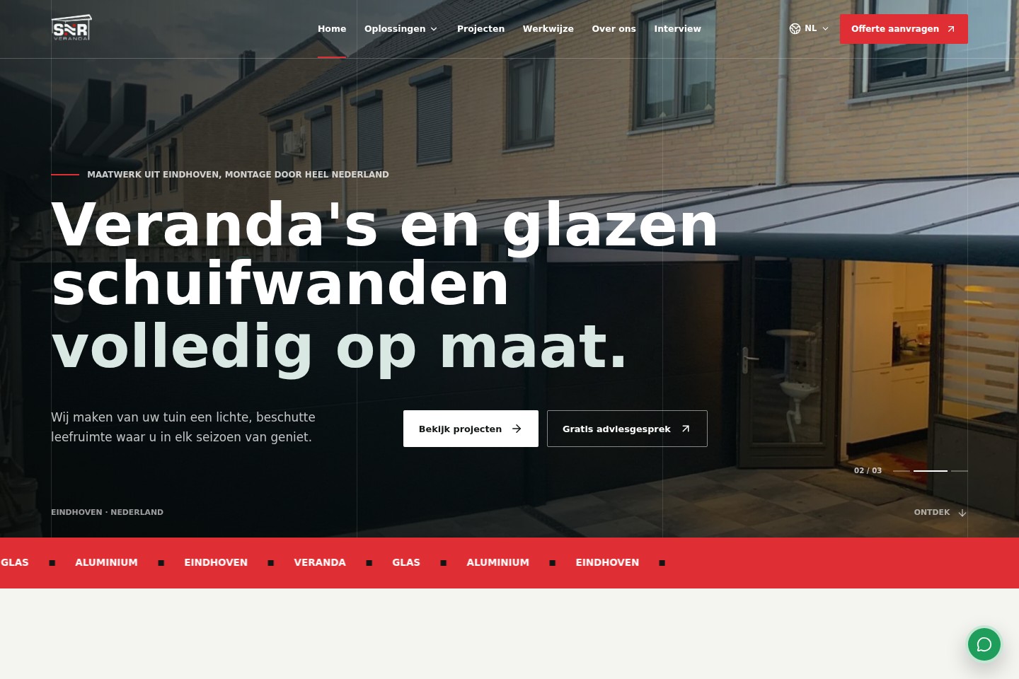 SNR Veranda web sitesi ana sayfası